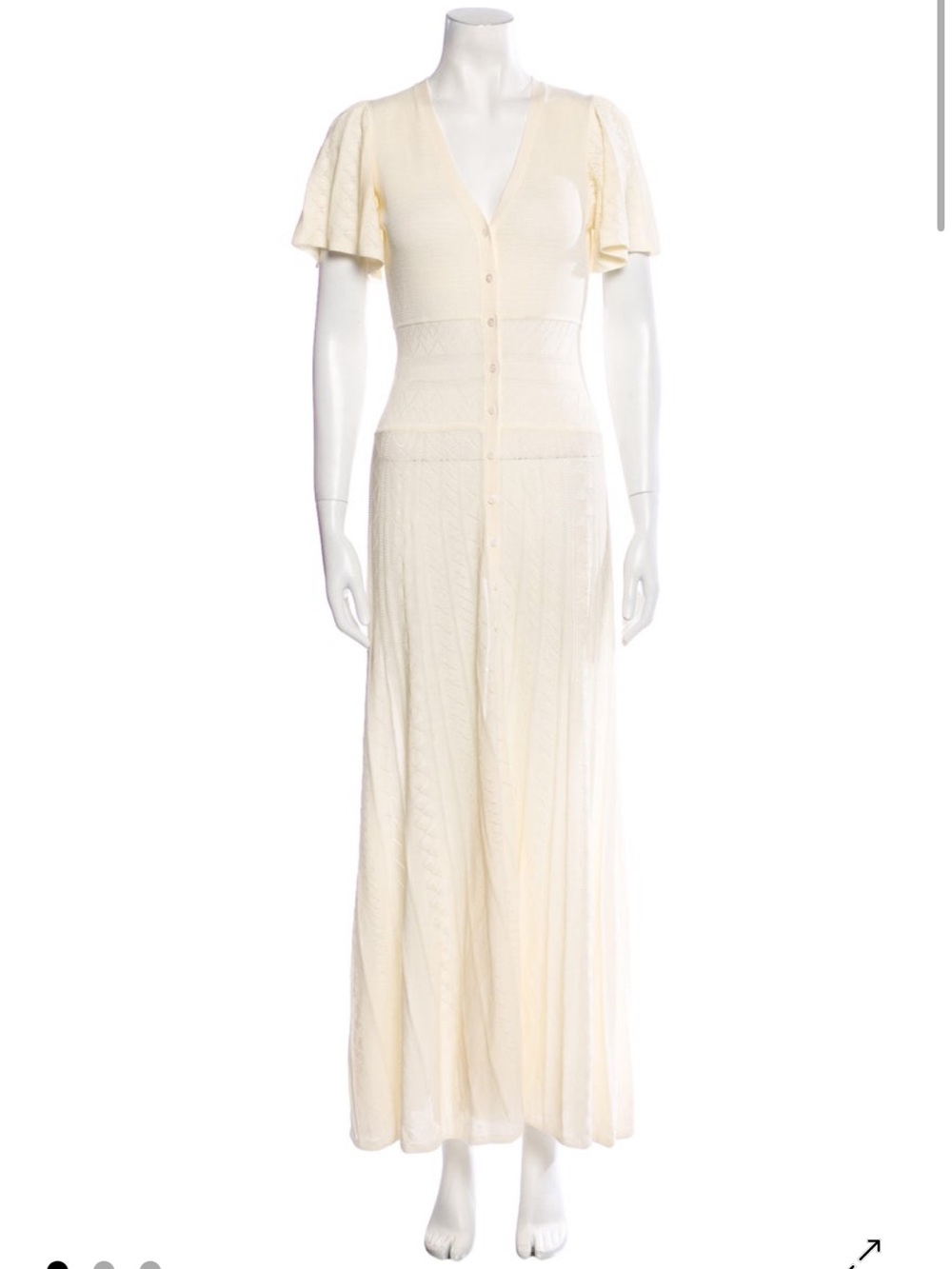 ba&sh Cream Button-Front Maxi Dree